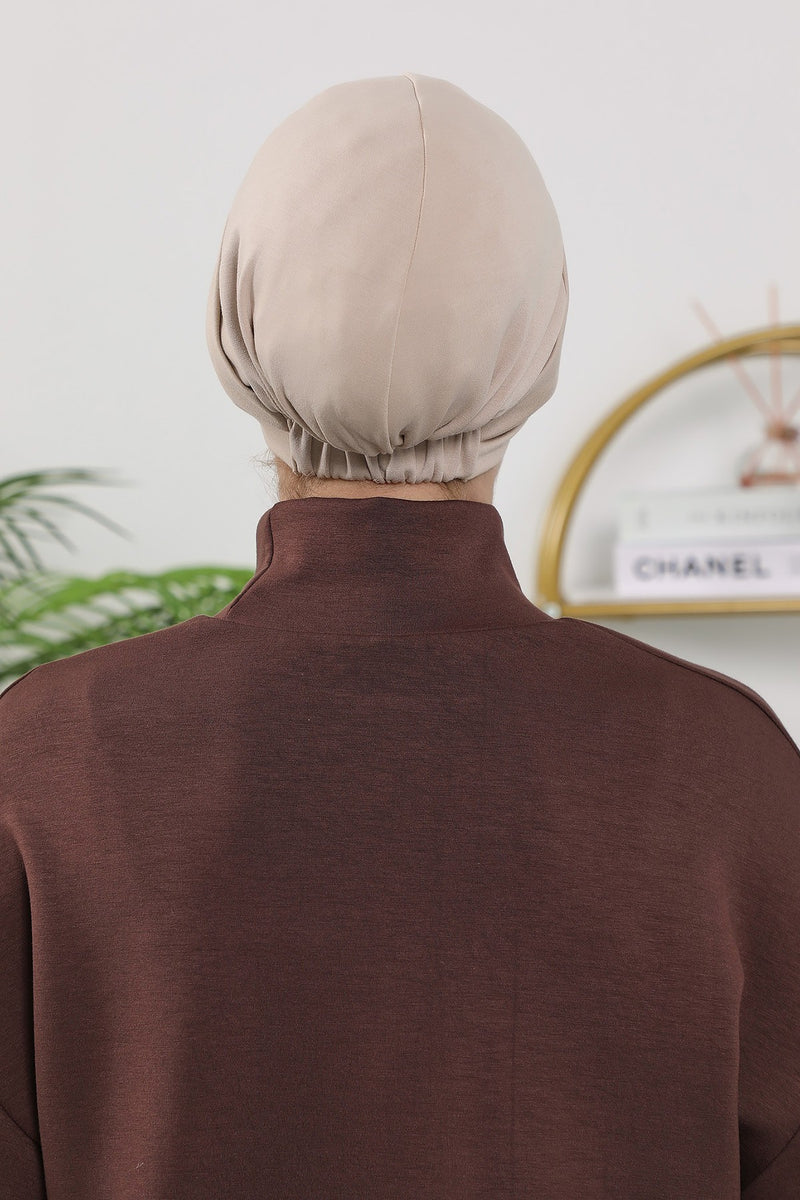 Maharajah Style Twist Turban Bonnet for Women, All Seasons Stretchy One Size Modest Headwrap, Double Face Fabric Underscarf Cap,B-4O