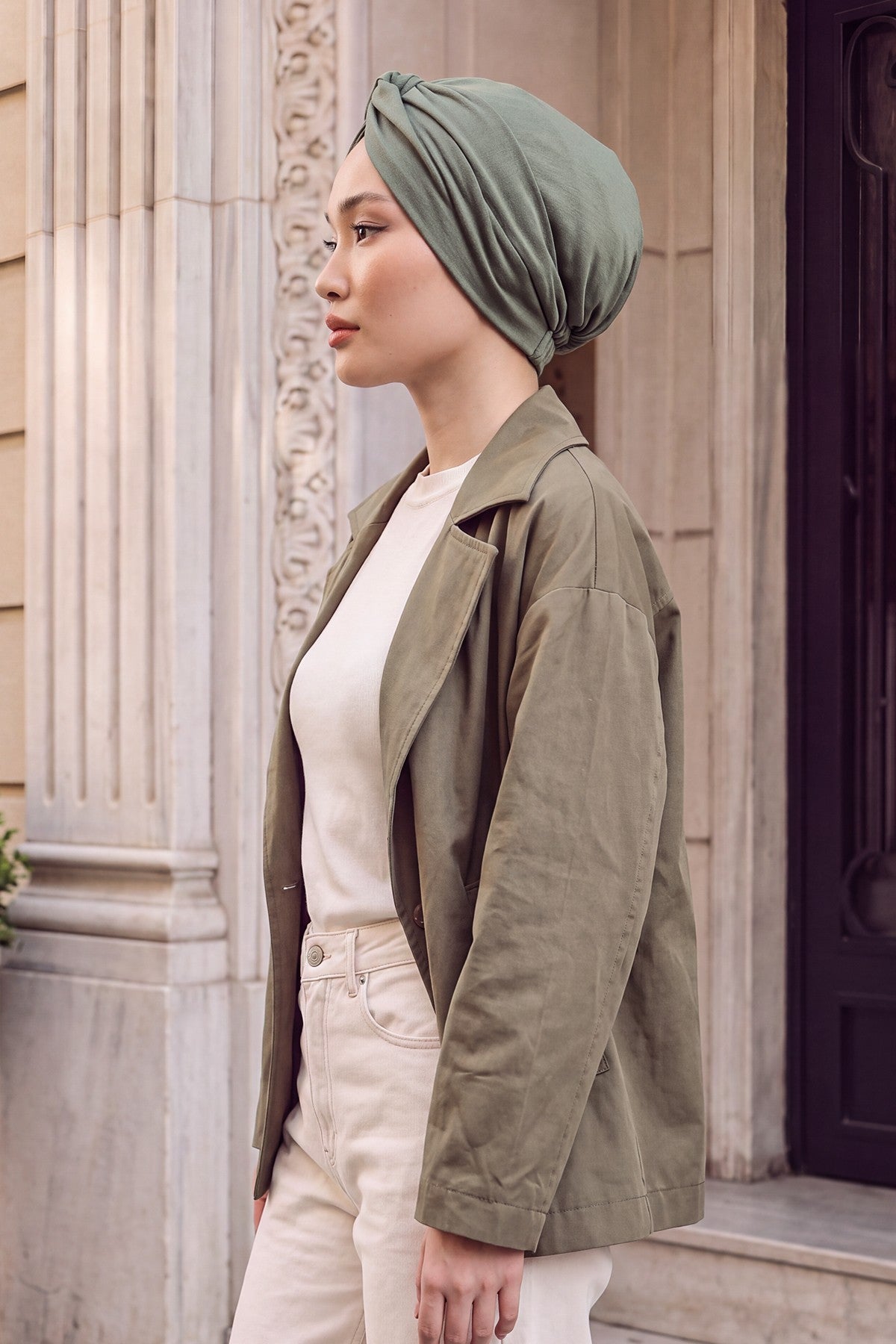 Maharajah Style Twist Turban Bonnet for Women, All Seasons Stretchy One Size Modest Headwrap, Double Face Fabric Underscarf Cap,B-4O