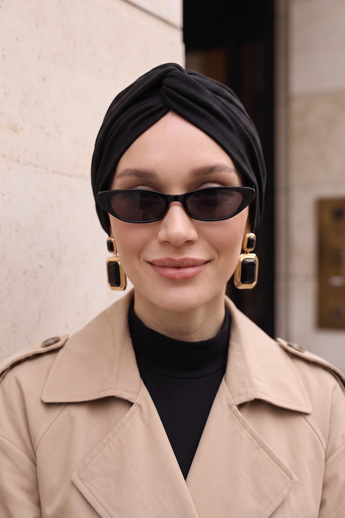 Maharajah Style Twist Turban Bonnet for Women, All Seasons Stretchy One Size Modest Headwrap, Double Face Fabric Underscarf Cap,B-4O