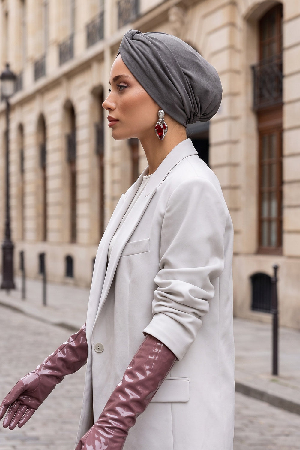 Maharajah Style Twist Turban Bonnet for Women, All Seasons Stretchy One Size Modest Headwrap, Double Face Fabric Underscarf Cap,B-4O