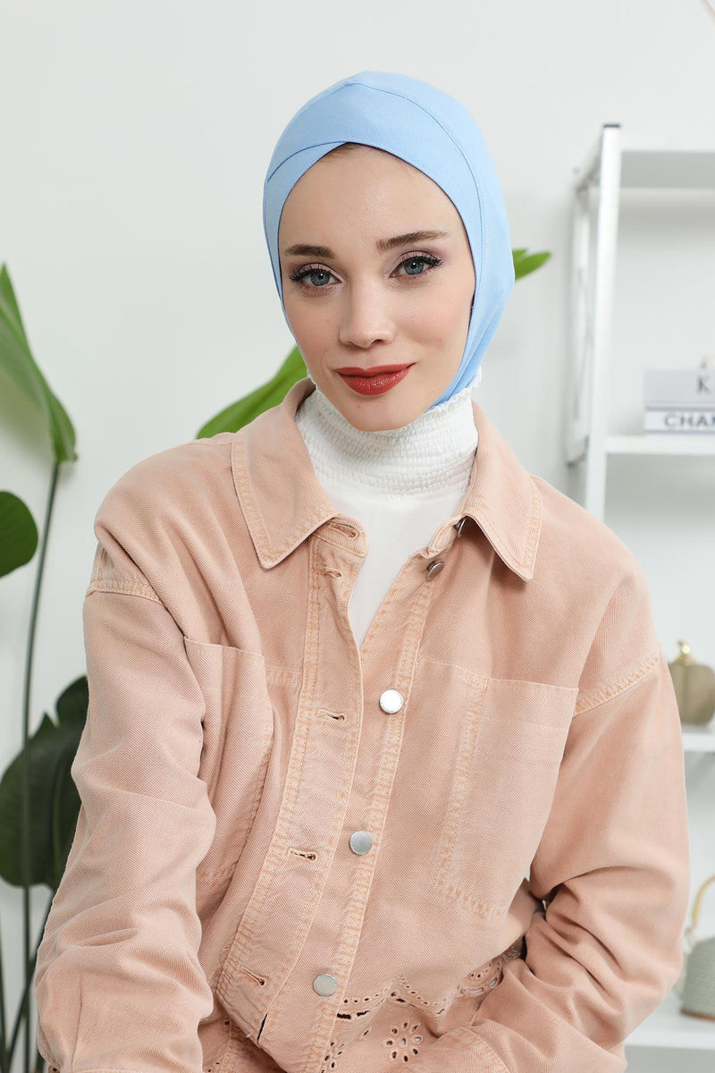 غطاء رأس من القطن بتصميم بسيط تحت الوشاح، غطاء رأس داخلي ناعم وجيد التهوية، غطاء رأس نينجا من القطن سهل الارتداء، TB-4