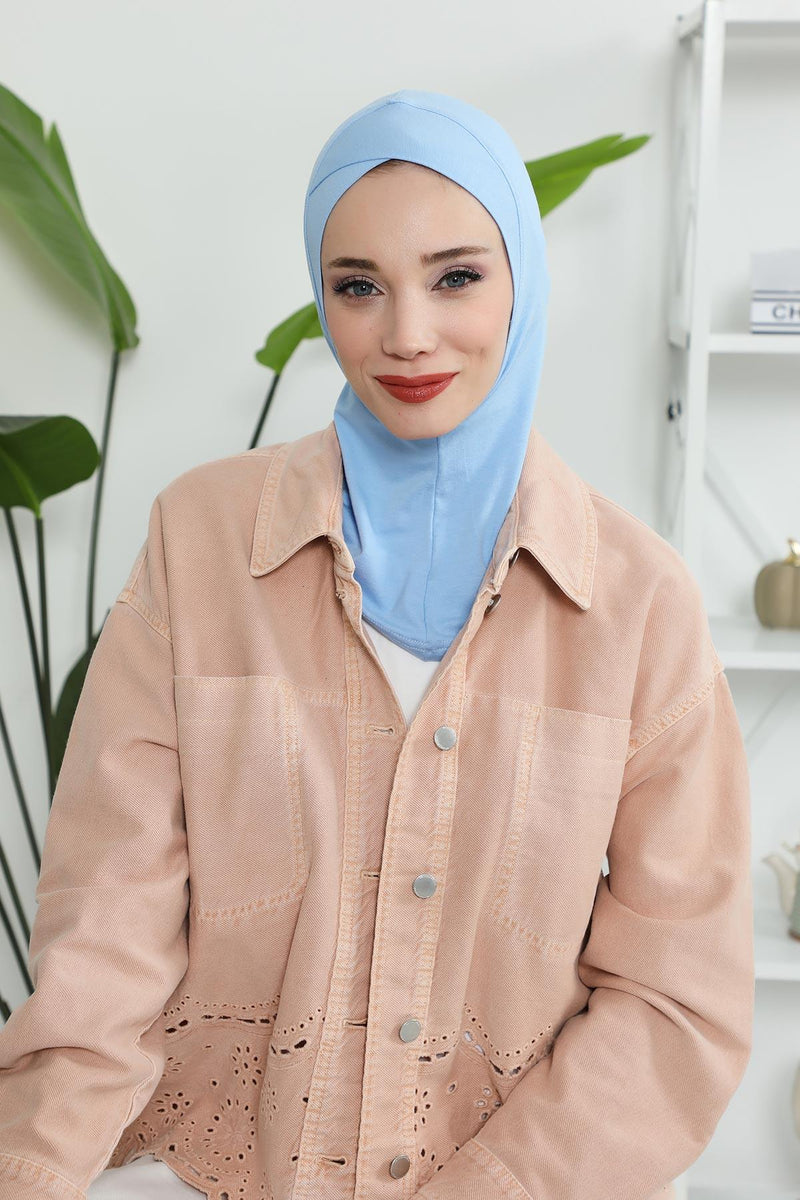 غطاء رأس من القطن بتصميم بسيط تحت الوشاح، غطاء رأس داخلي ناعم وجيد التهوية، غطاء رأس نينجا من القطن سهل الارتداء، TB-4