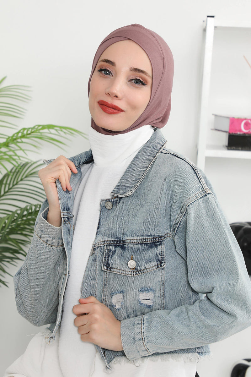 غطاء رأس من القطن بتصميم بسيط تحت الوشاح، غطاء رأس داخلي ناعم وجيد التهوية، غطاء رأس نينجا من القطن سهل الارتداء، TB-4