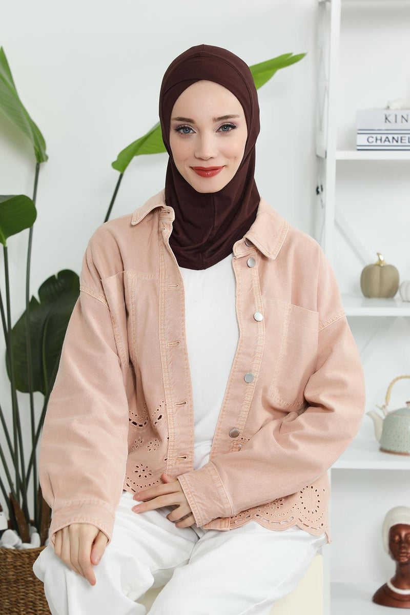 غطاء رأس من القطن بتصميم بسيط تحت الوشاح، غطاء رأس داخلي ناعم وجيد التهوية، غطاء رأس نينجا من القطن سهل الارتداء، TB-4