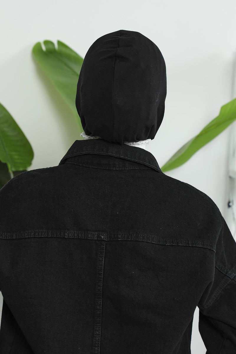 غطاء رأس من القطن بتصميم بسيط تحت الوشاح، غطاء رأس داخلي ناعم وجيد التهوية، غطاء رأس نينجا من القطن سهل الارتداء، TB-4