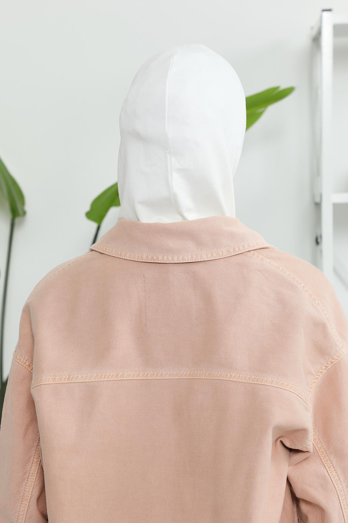 Minimalist Design Cotton Under Scarf Bonnet, Soft and Breathable Inner Hijab Cap, Easy Wear Cotton Bonnet Turban Ninja Cap,TB-4 Ivory