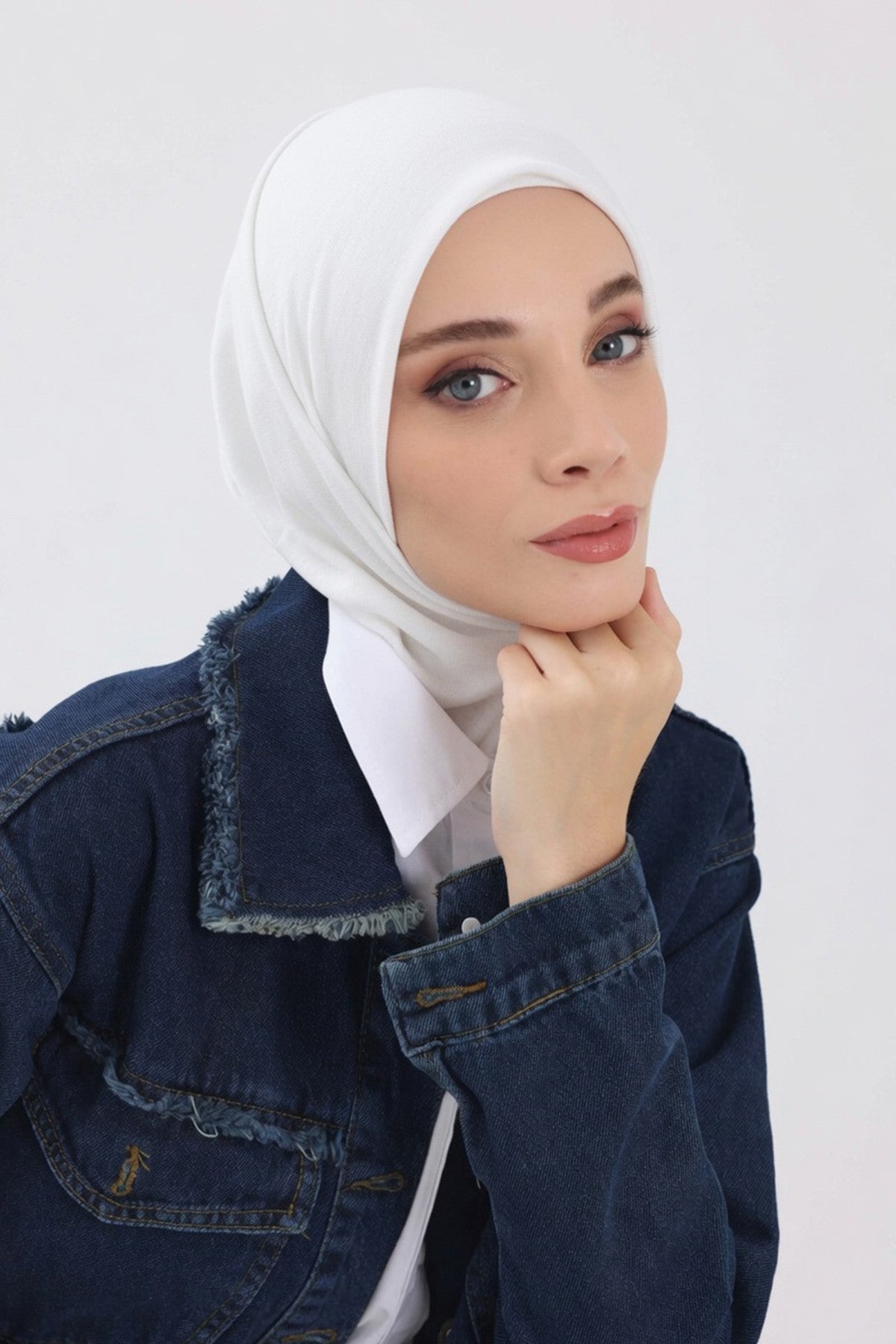 Minimalist Ribbed Inner Turban Bonnet for Women, One-Size Polyviscose Hijab Underscarf, Stretchable Inner Hijab Instant Turban Bonnet,TB-5RB