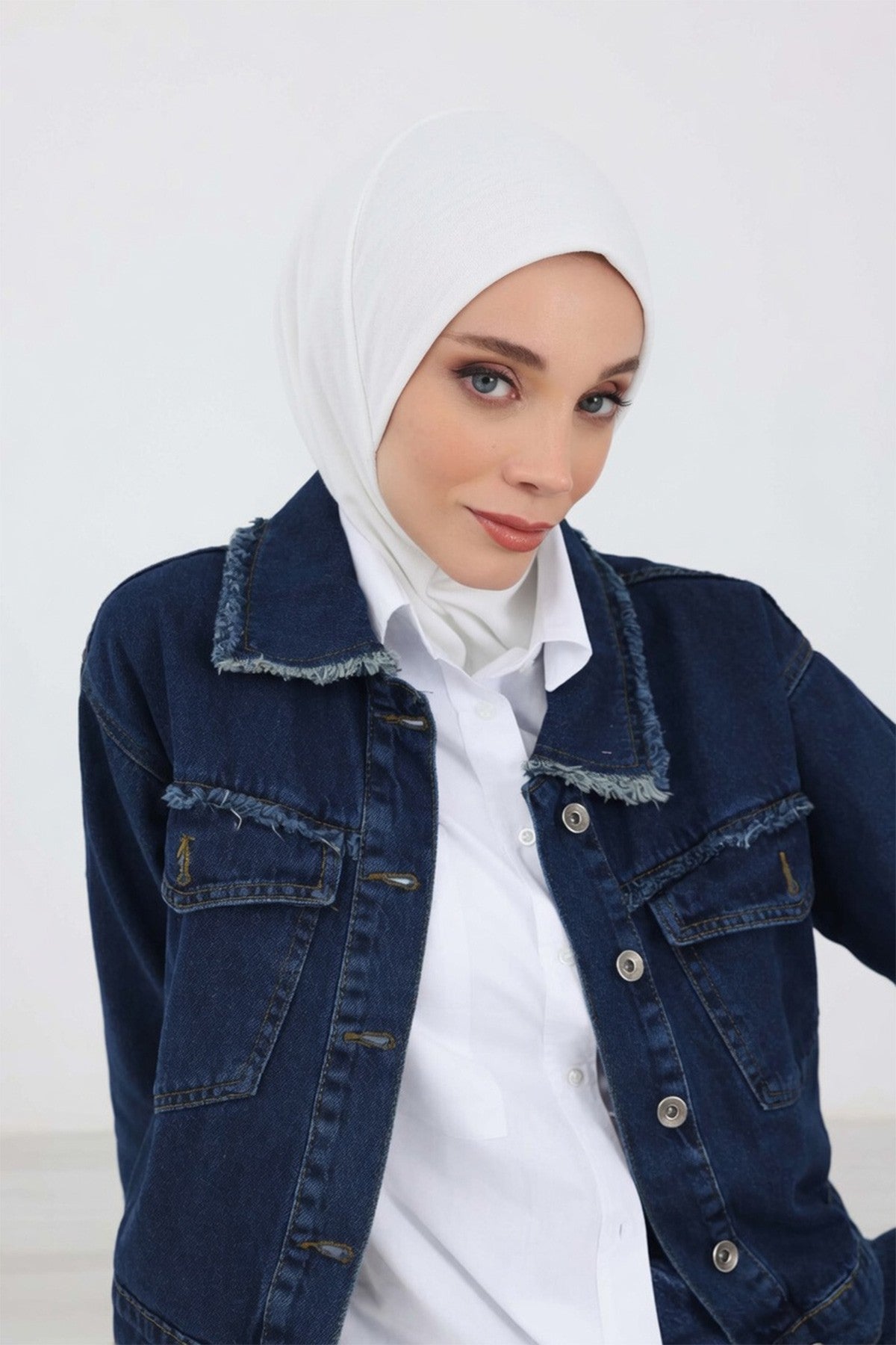 Minimalist Ribbed Inner Turban Bonnet for Women, One-Size Polyviscose Hijab Underscarf, Stretchable Inner Hijab Instant Turban Bonnet,TB-5RB