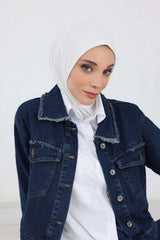 Minimalist Ribbed Inner Turban Bonnet for Women, One-Size Polyviscose Hijab Underscarf, Stretchable Inner Hijab Instant Turban Bonnet,TB-5RB