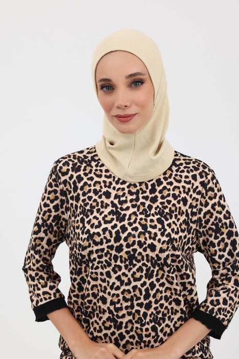 Minimalistische gerippte Turban-Innenhaube für Frauen, Einheitsgröße Polyviskose-Hijab-Untertuch, dehnbare innere Hijab-Instant-Turban-Haube, TB-5RB