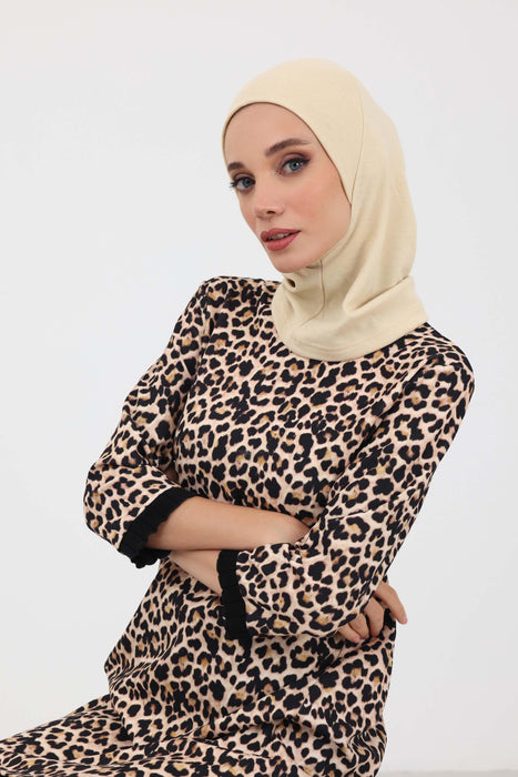 Minimalistische gerippte Turban-Innenhaube für Frauen, Einheitsgröße Polyviskose-Hijab-Untertuch, dehnbare innere Hijab-Instant-Turban-Haube, TB-5RB