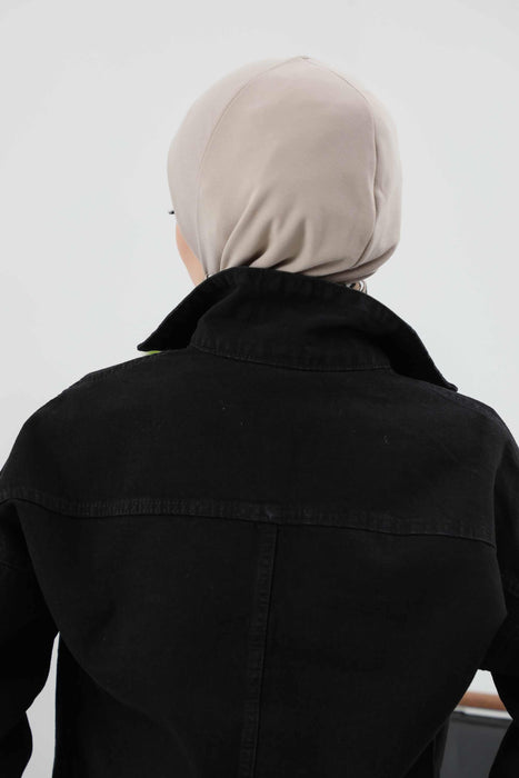Minimalistische gerippte Turban-Innenhaube für Frauen, Einheitsgröße Polyviskose-Hijab-Untertuch, dehnbare innere Hijab-Instant-Turban-Haube, TB-5RB