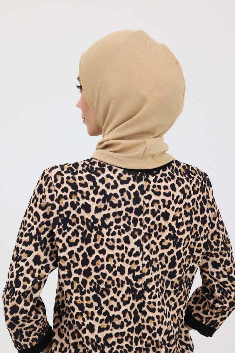 Minimalist Ribbed Inner Turban Bonnet for Women, One-Size Polyviscose Hijab Underscarf, Stretchable Inner Hijab Instant Turban Bonnet,TB-5RB