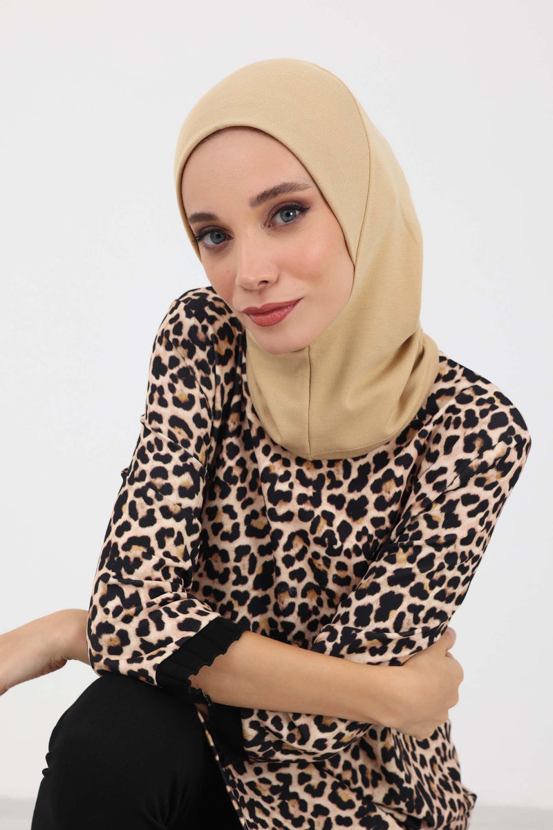 Minimalist Ribbed Inner Turban Bonnet for Women, One-Size Polyviscose Hijab Underscarf, Stretchable Inner Hijab Instant Turban Bonnet,TB-5RB