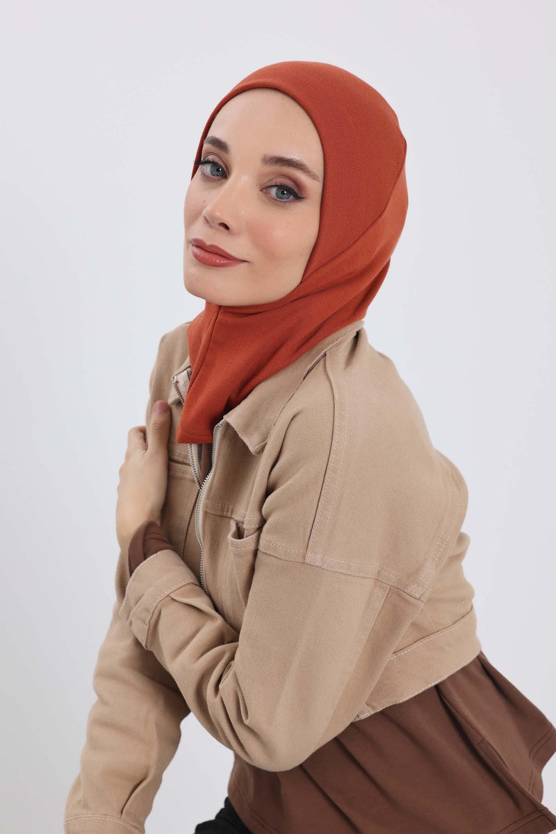 Minimalist Ribbed Inner Turban Bonnet for Women, One-Size Polyviscose Hijab Underscarf, Stretchable Inner Hijab Instant Turban Bonnet,TB-5RB