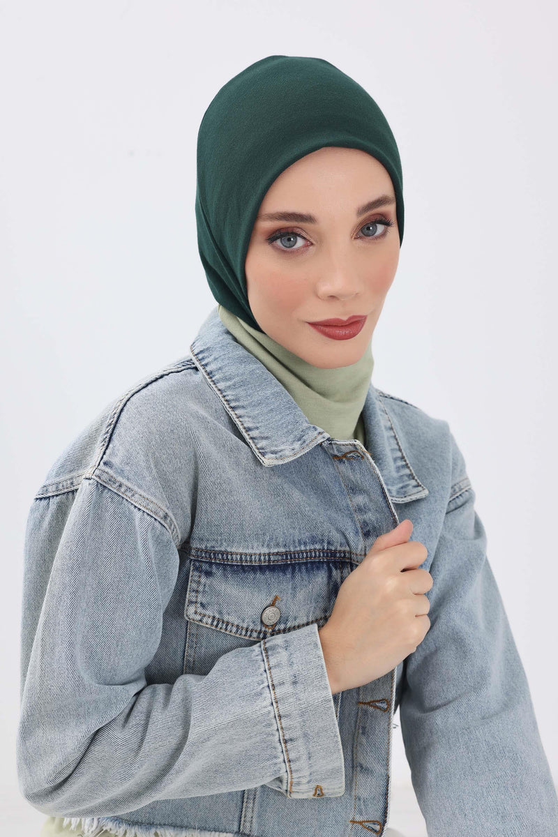 Minimalist Ribbed Inner Turban Bonnet for Women, One-Size Polyviscose Hijab Underscarf, Stretchable Inner Hijab Instant Turban Bonnet,TB-5RB