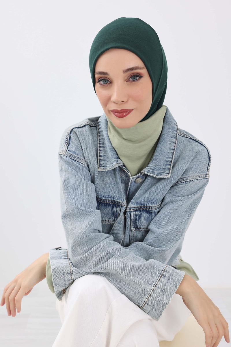 Minimalist Ribbed Inner Turban Bonnet for Women, One-Size Polyviscose Hijab Underscarf, Stretchable Inner Hijab Instant Turban Bonnet,TB-5RB
