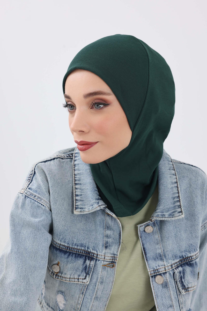 Minimalist Ribbed Inner Turban Bonnet for Women, One-Size Polyviscose Hijab Underscarf, Stretchable Inner Hijab Instant Turban Bonnet,TB-5RB