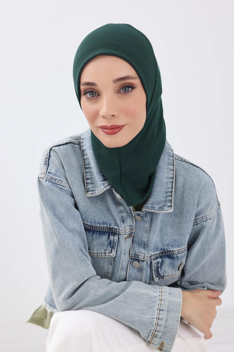 Minimalist Ribbed Inner Turban Bonnet for Women, One-Size Polyviscose Hijab Underscarf, Stretchable Inner Hijab Instant Turban Bonnet,TB-5RB