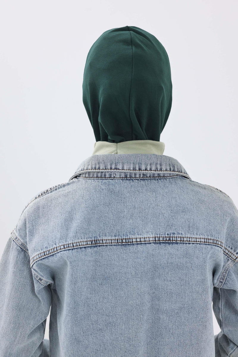 Minimalist Ribbed Inner Turban Bonnet for Women, One-Size Polyviscose Hijab Underscarf, Stretchable Inner Hijab Instant Turban Bonnet,TB-5RB