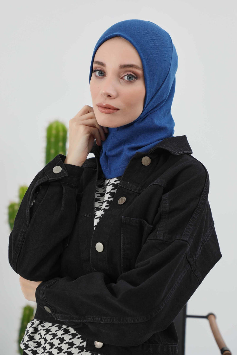 Minimalist Ribbed Inner Turban Bonnet for Women, One-Size Polyviscose Hijab Underscarf, Stretchable Inner Hijab Instant Turban Bonnet,TB-5RB