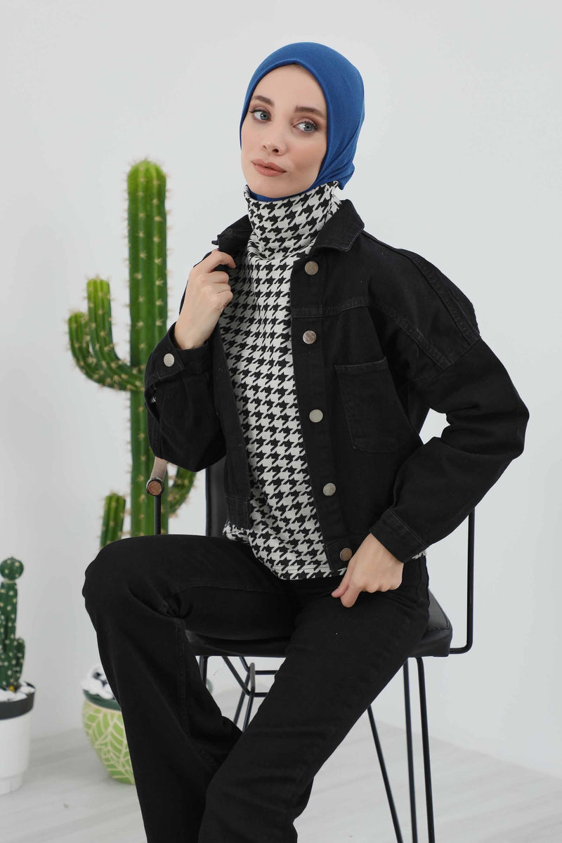 Minimalist Ribbed Inner Turban Bonnet for Women, One-Size Polyviscose Hijab Underscarf, Stretchable Inner Hijab Instant Turban Bonnet,TB-5RB