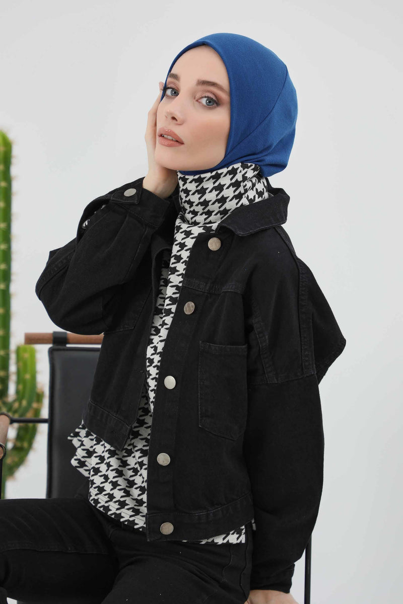 Minimalist Ribbed Inner Turban Bonnet for Women, One-Size Polyviscose Hijab Underscarf, Stretchable Inner Hijab Instant Turban Bonnet,TB-5RB