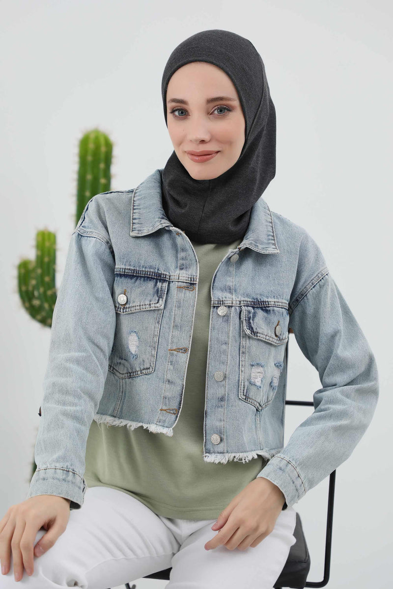 Minimalist Ribbed Inner Turban Bonnet for Women, One-Size Polyviscose Hijab Underscarf, Stretchable Inner Hijab Instant Turban Bonnet,TB-5RB