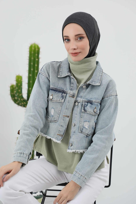 Minimalistische gerippte Turban-Innenhaube für Frauen, Einheitsgröße Polyviskose-Hijab-Untertuch, dehnbare innere Hijab-Instant-Turban-Haube, TB-5RB