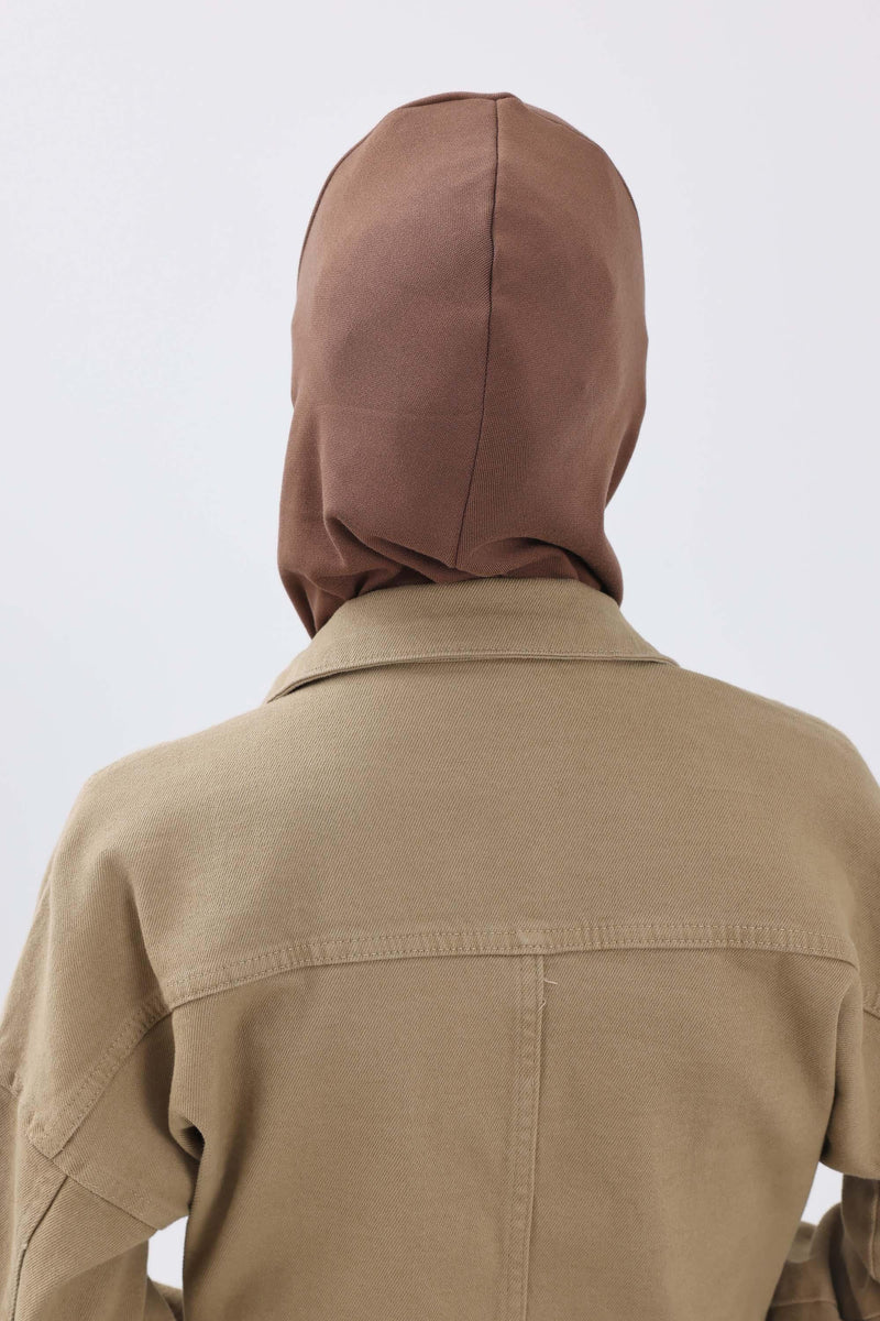 Minimalist Ribbed Inner Turban Bonnet for Women, One-Size Polyviscose Hijab Underscarf, Stretchable Inner Hijab Instant Turban Bonnet,TB-5RB