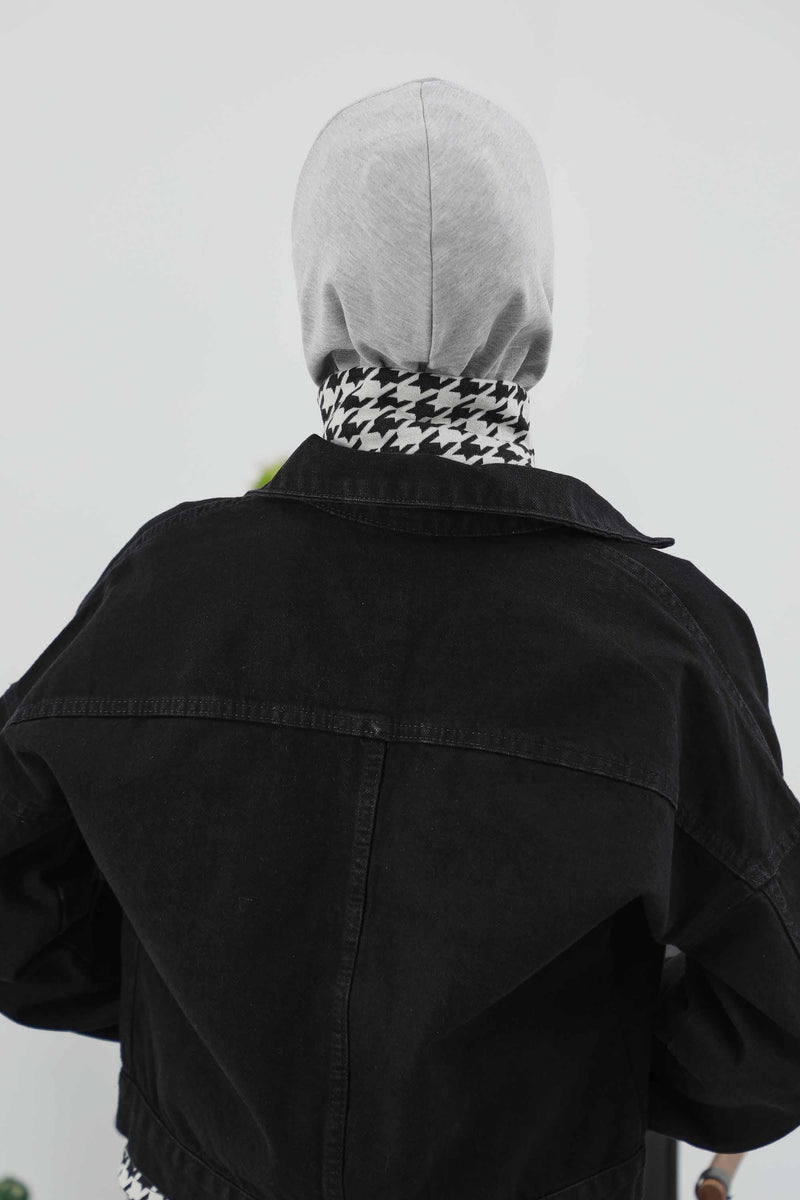 Minimalist Ribbed Inner Turban Bonnet for Women, One-Size Polyviscose Hijab Underscarf, Stretchable Inner Hijab Instant Turban Bonnet,TB-5RB