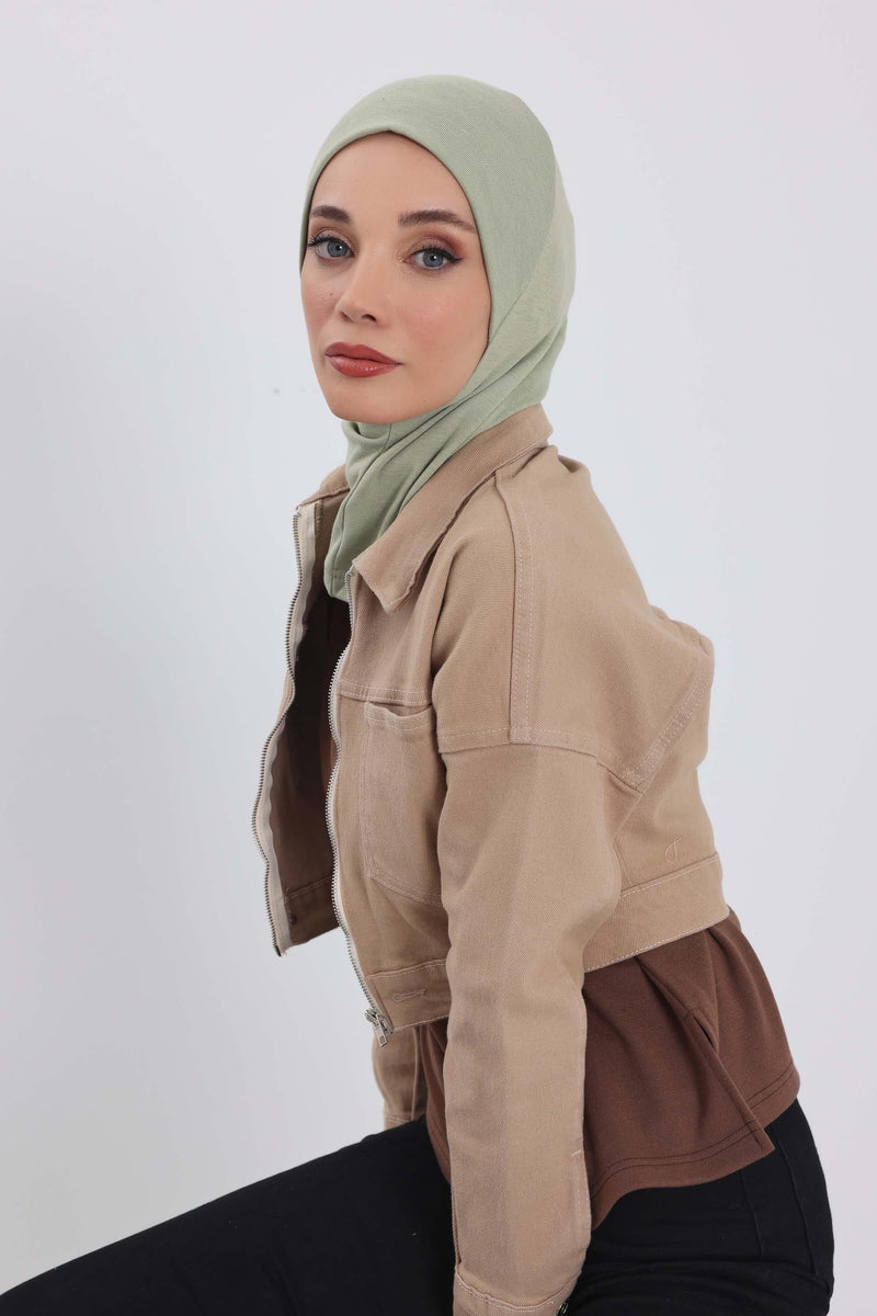 Minimalist Ribbed Inner Turban Bonnet for Women, One-Size Polyviscose Hijab Underscarf, Stretchable Inner Hijab Instant Turban Bonnet,TB-5RB