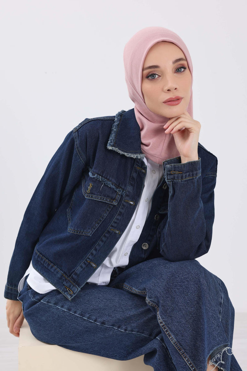 Minimalist Ribbed Inner Turban Bonnet for Women, One-Size Polyviscose Hijab Underscarf, Stretchable Inner Hijab Instant Turban Bonnet,TB-5RB