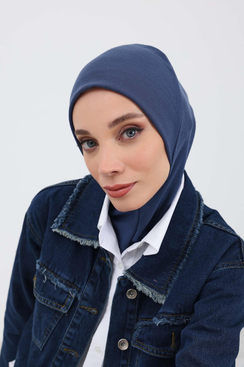 Minimalist Ribbed Inner Turban Bonnet for Women, One-Size Polyviscose Hijab Underscarf, Stretchable Inner Hijab Instant Turban Bonnet,TB-5RB