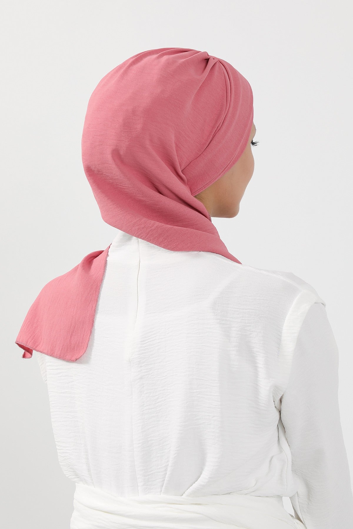 Modest Fashion Instant Aerobin Turban with Leopard Pattern Accessory, Pre-Tied Aerobin Hijab with Chic Metal Accessory,HT-11A Dark Pink