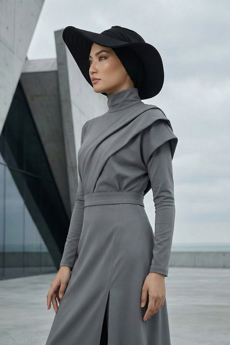 Modest Sun Protective Turban Bonnet with Removable Bow Brim for Women, 2-in-1 Aerobin Hijab Hat with Removable Brim,S-4A