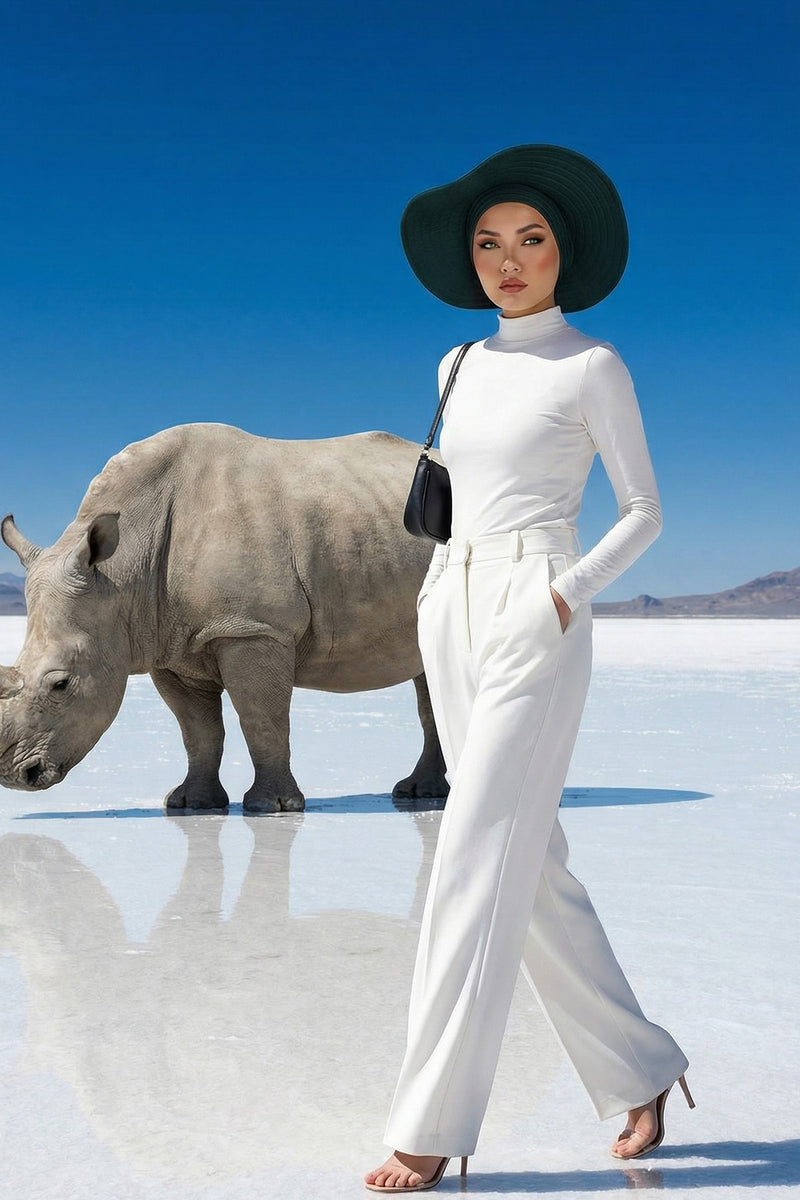 Modest Sun Protective Turban Bonnet with Removable Bow Brim for Women, 2-in-1 Hijab Hat with Removable Brim,S-4