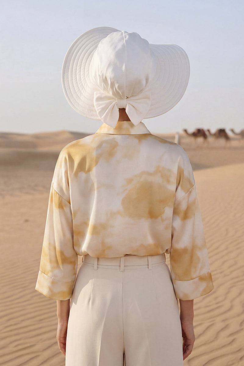 Modest Sun Protective Turban Bonnet with Removable Bow Brim for Women, 2-in-1 Hijab Hat with Removable Brim,S-4