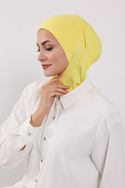 Modest Sun Protective Turban Bonnet with Removable Bow Brim for Women, 2-in-1 Hijab Ninja Cap with Removable Brim,S-5 Yellow