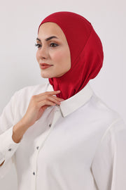 Modest Sun Protective Turban Bonnet with Removable Bow Brim for Women, 2-in-1 Hijab Ninja Cap with Removable Brim,S-5 Maroon