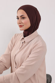 Modest Sun Protective Turban Bonnet with Removable Bow Brim for Women, 2-in-1 Hijab Ninja Cap with Removable Brim,S-5 Brown