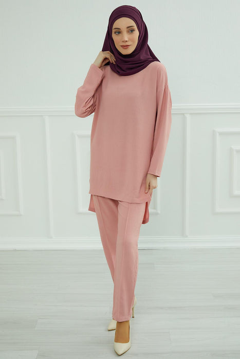 Modest Tunic Top and Pants Set, Long Sleeve Aerobin Tunic Pant Set, Full Cover Lightweight Modest Tunic Tops and Pants,TK-5