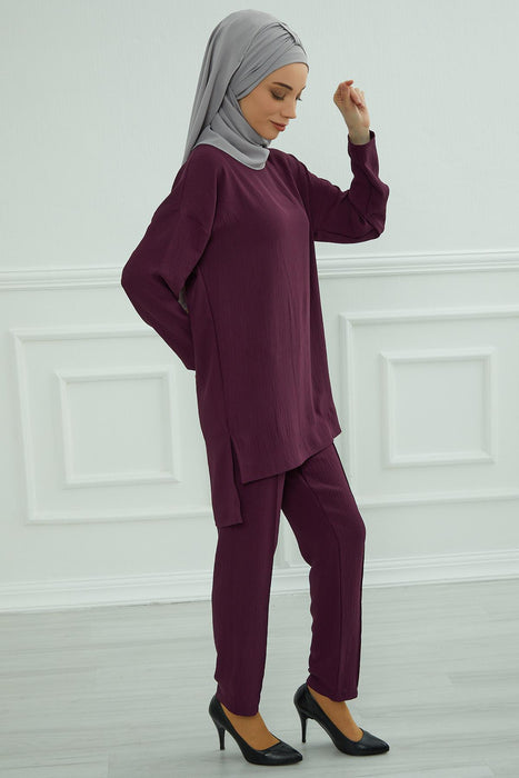 Modest Tunic Top and Pants Set, Long Sleeve Aerobin Tunic Pant Set, Full Cover Lightweight Modest Tunic Tops and Pants,TK-5
