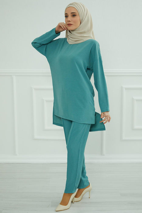 Modest Tunic Top and Pants Set, Long Sleeve Aerobin Tunic Pant Set, Full Cover Lightweight Modest Tunic Tops and Pants,TK-5