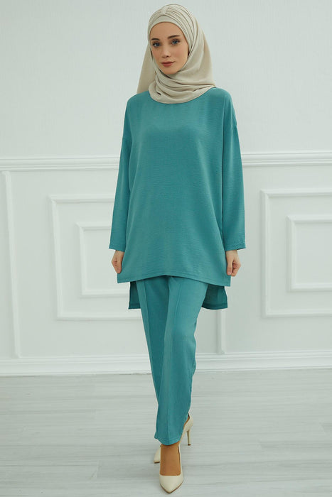 Modest Tunic Top and Pants Set, Long Sleeve Aerobin Tunic Pant Set, Full Cover Lightweight Modest Tunic Tops and Pants,TK-5