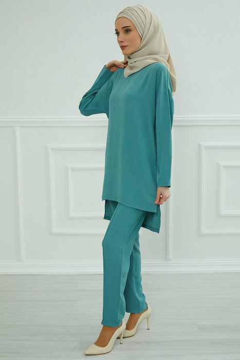 Modest Tunic Top and Pants Set, Long Sleeve Aerobin Tunic Pant Set, Full Cover Lightweight Modest Tunic Tops and Pants,TK-5
