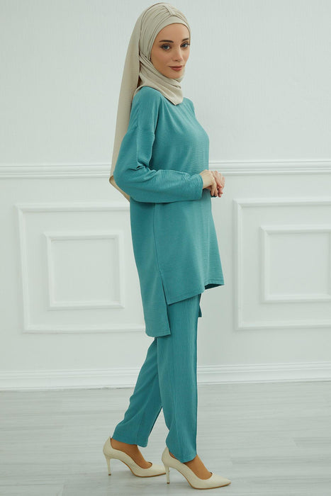 Modest Tunic Top and Pants Set, Long Sleeve Aerobin Tunic Pant Set, Full Cover Lightweight Modest Tunic Tops and Pants,TK-5