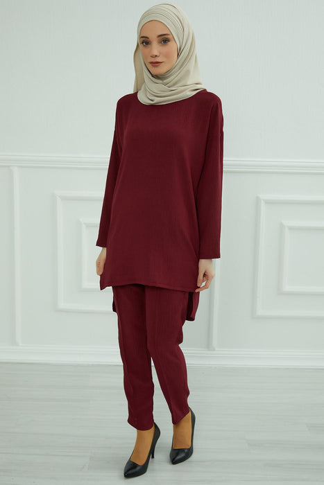 Modest Tunic Top and Pants Set, Long Sleeve Aerobin Tunic Pant Set, Full Cover Lightweight Modest Tunic Tops and Pants,TK-5