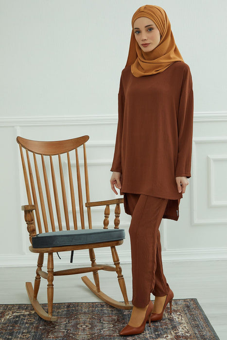 Modest Tunic Top and Pants Set, Long Sleeve Aerobin Tunic Pant Set, Full Cover Lightweight Modest Tunic Tops and Pants,TK-5