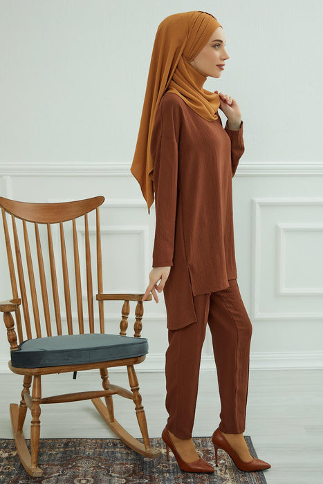 Modest Tunic Top and Pants Set, Long Sleeve Aerobin Tunic Pant Set, Full Cover Lightweight Modest Tunic Tops and Pants,TK-5
